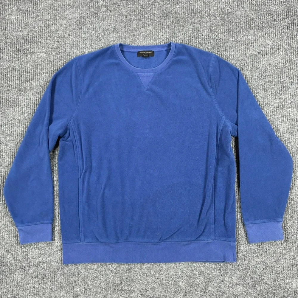 Banana Republic Ultrawarm Sweatshirt Mens Size XL Blue Fleece Crewneck Pullover